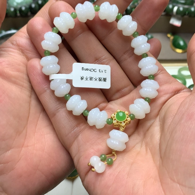 【闪购商品】未镶嵌手链和田玉（白玉）白*
