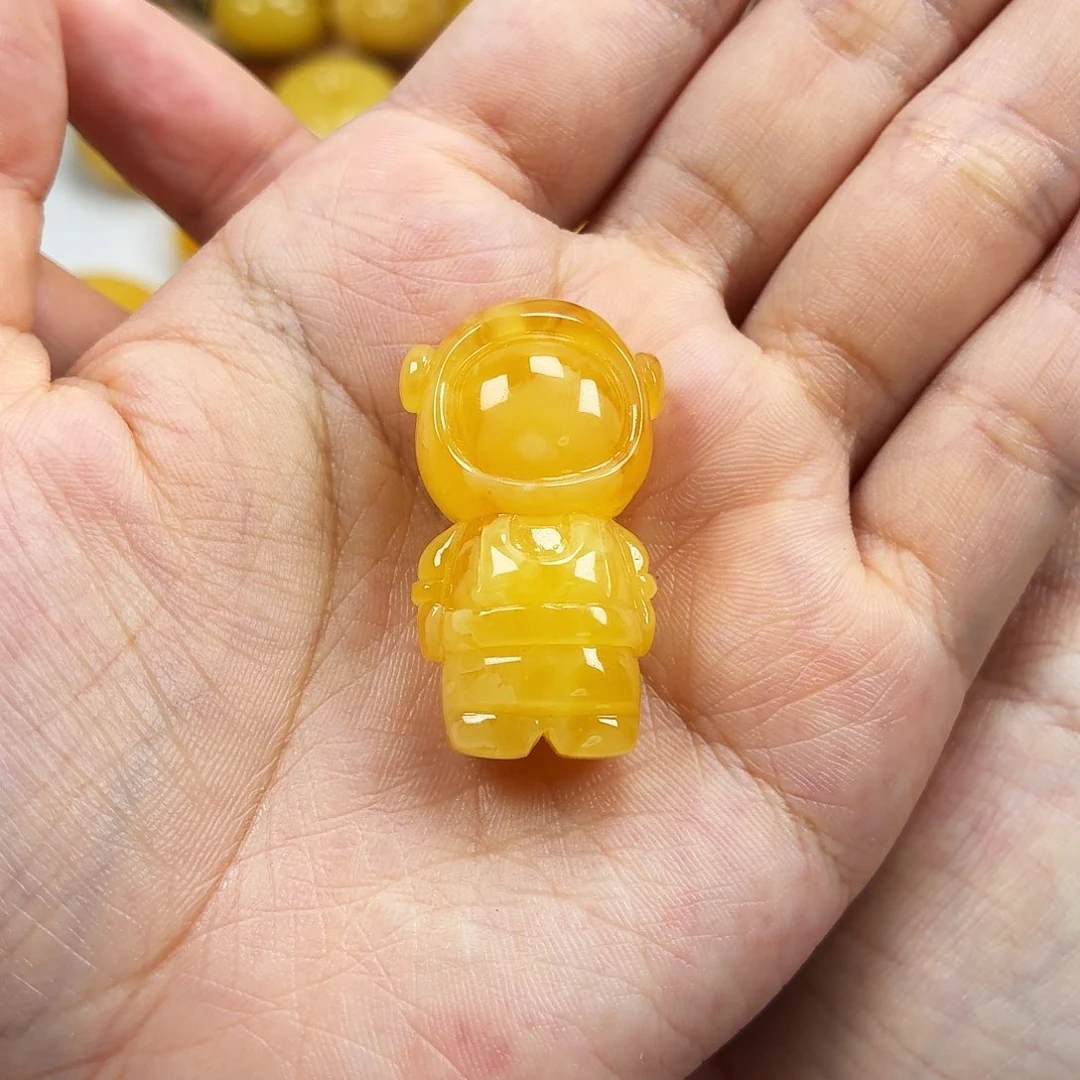 蜜蜡颈饰未镶嵌焦皮浓蜡妖花宇航员