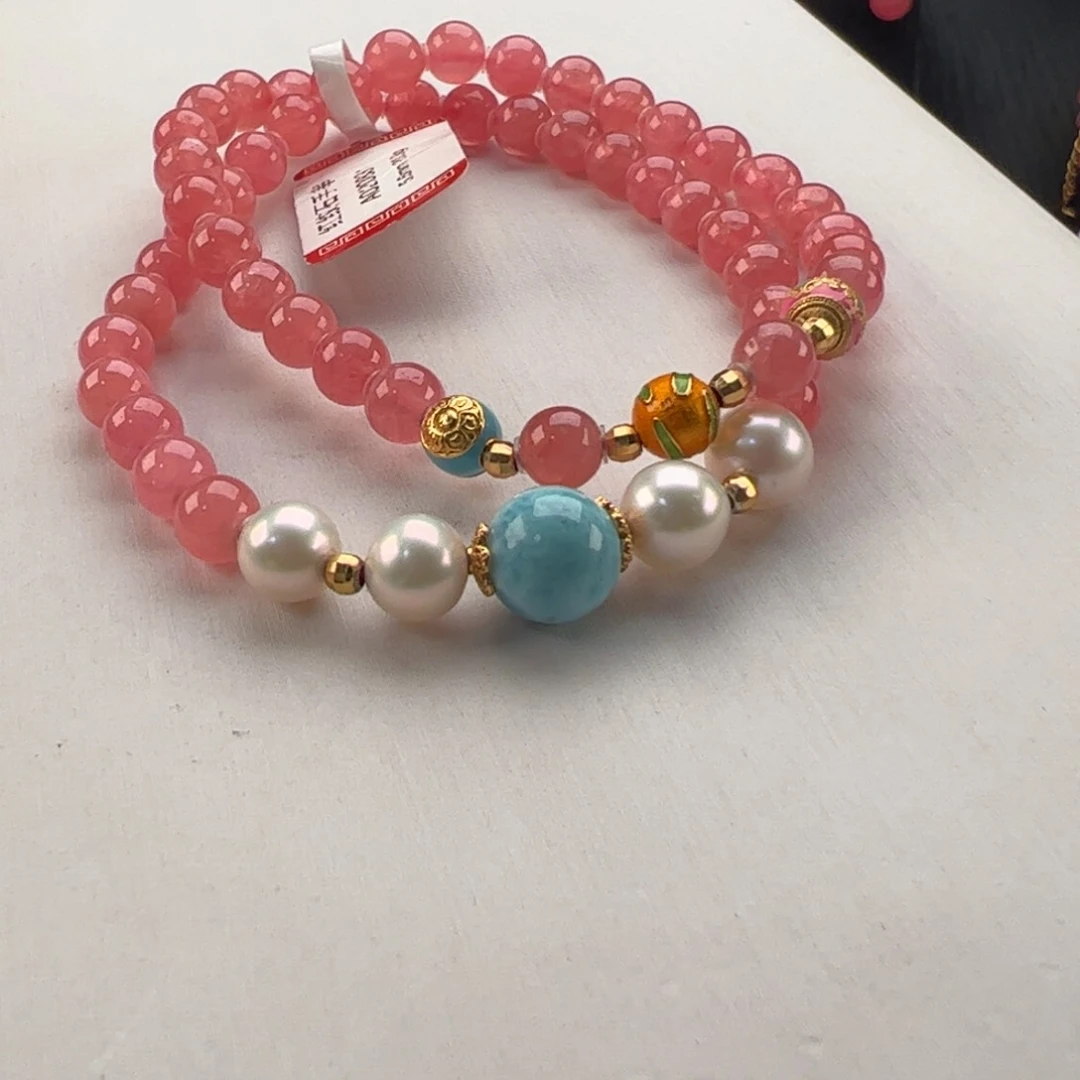 未镶嵌菱锰矿（红纹石）手串