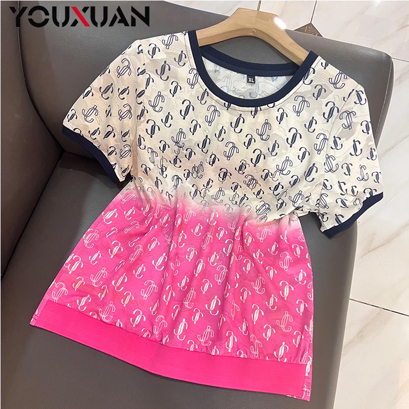 【2025新款高定】夏季百搭韩版上衣气质时尚休闲宽松短袖T恤66011-1