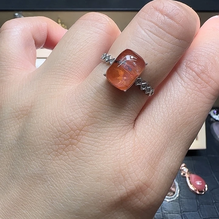 戒指银S925镶嵌水晶