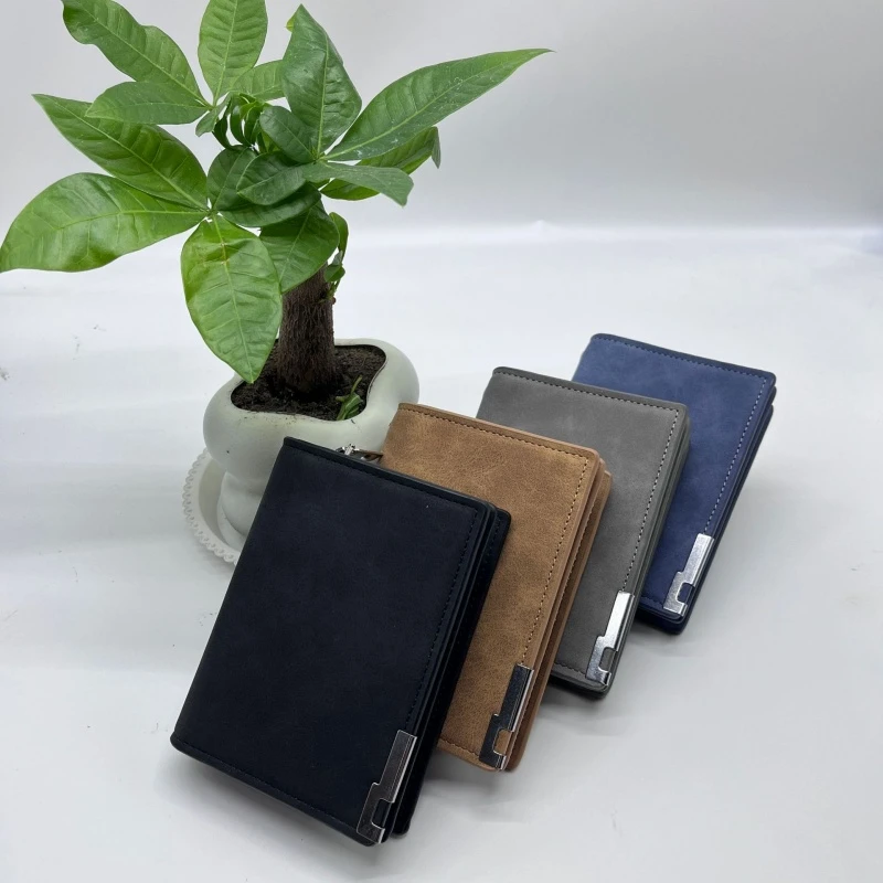 新款男士短款钱包多功能简约皮夹卡包女款大容量零钱包证件收纳包
