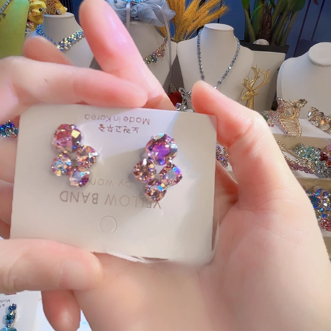 皮质铁合金施华耳环