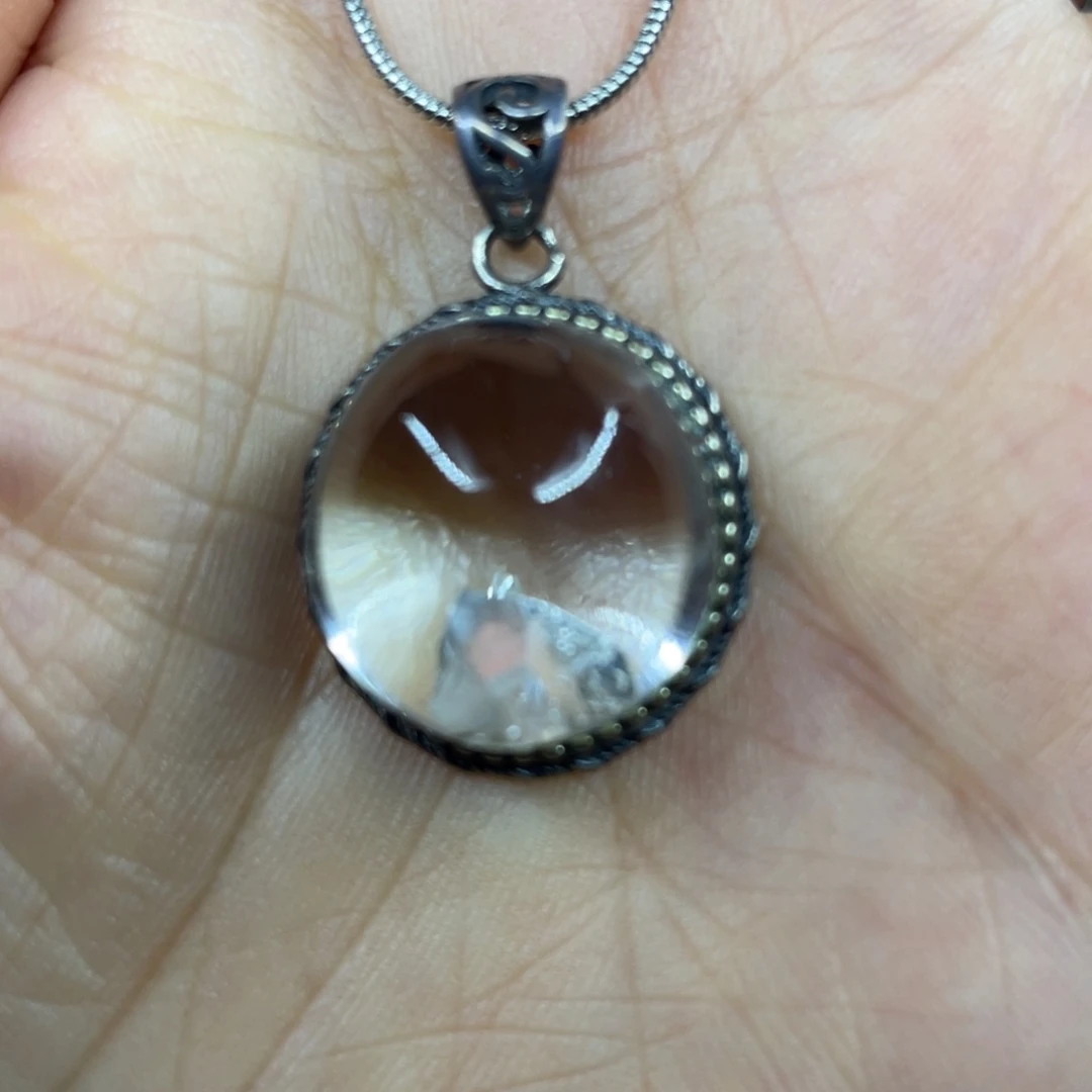 【闪购商品】银S925镶嵌珠宝半成品水晶吊坠