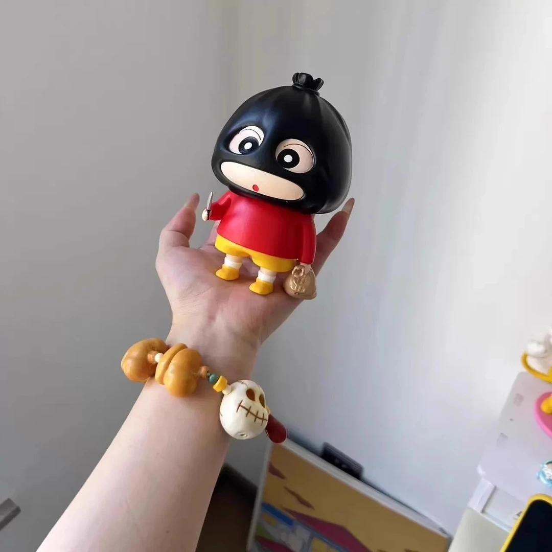 打劫小偷蜡笔小新Q萌小新阿呆潮玩手办迷你公仔卡通桌面摆件礼物