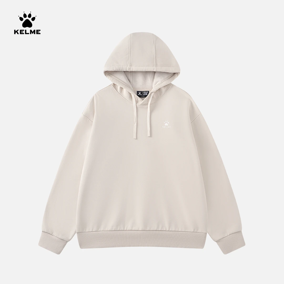 卡尔美旗舰店【加绒连帽卫衣】25年新款百搭套头衫潮人运动男士BX