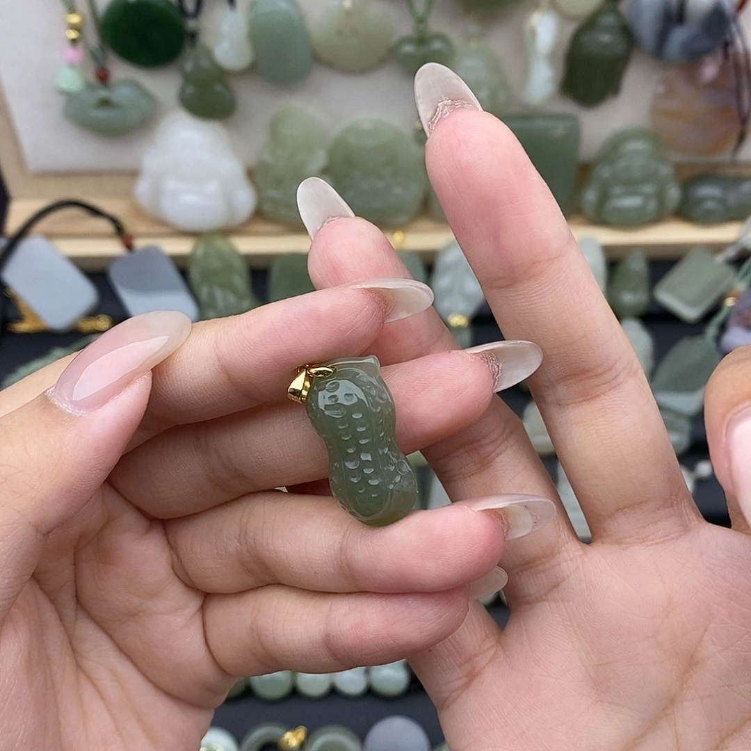 和田玉银S925镶嵌吊坠(不含链)