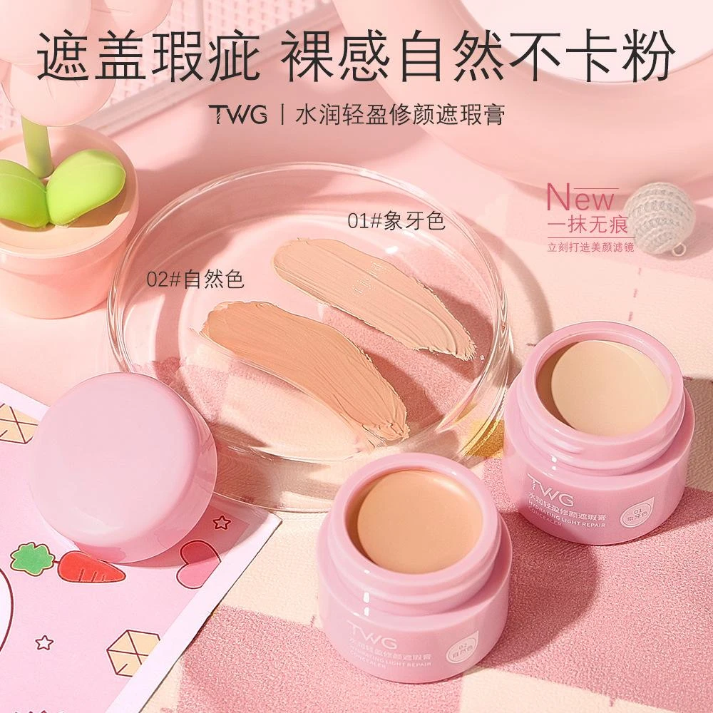 TWG水润轻盈修颜遮瑕膏巨遮瑕保湿不卡纹不脱妆遮盖瑕疵遮瑕膏