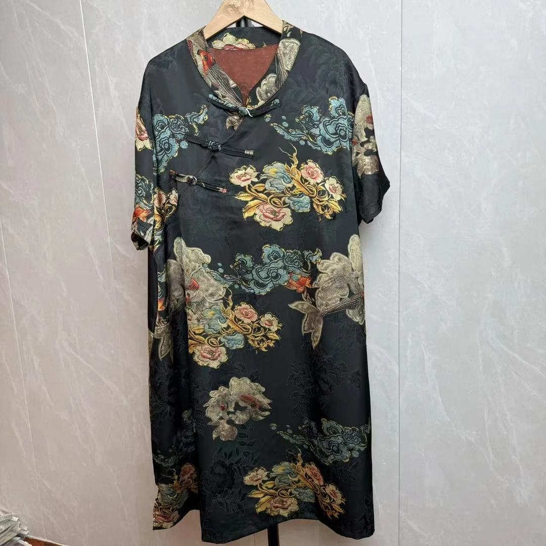 BINBIN服饰【国风提花中长款连衣裙】2500208