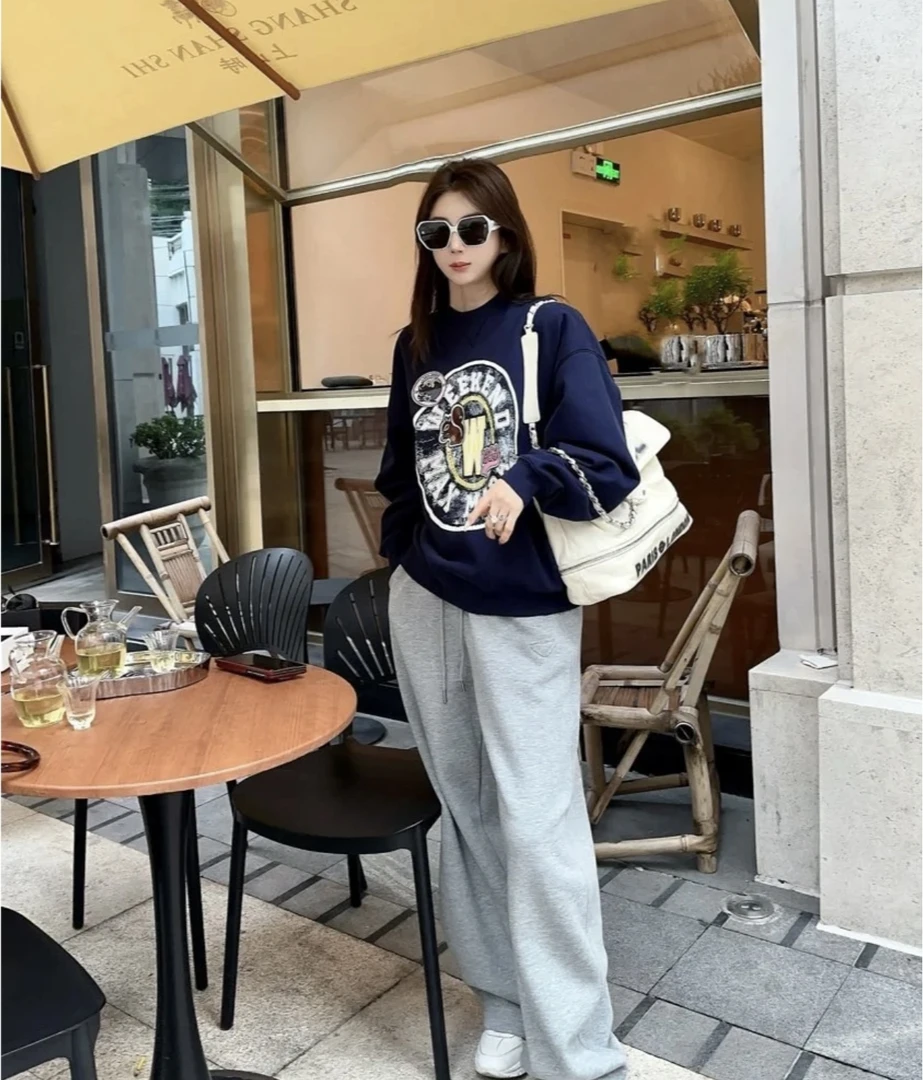 未使用 MaxMara 小松鼠蓝色圆领卫衣