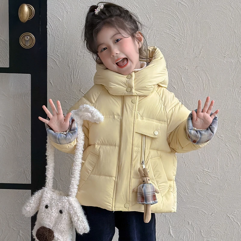 儿童棉衣冬装女童棉服加厚秋冬款2025新款连帽上衣女宝宝冬季棉袄