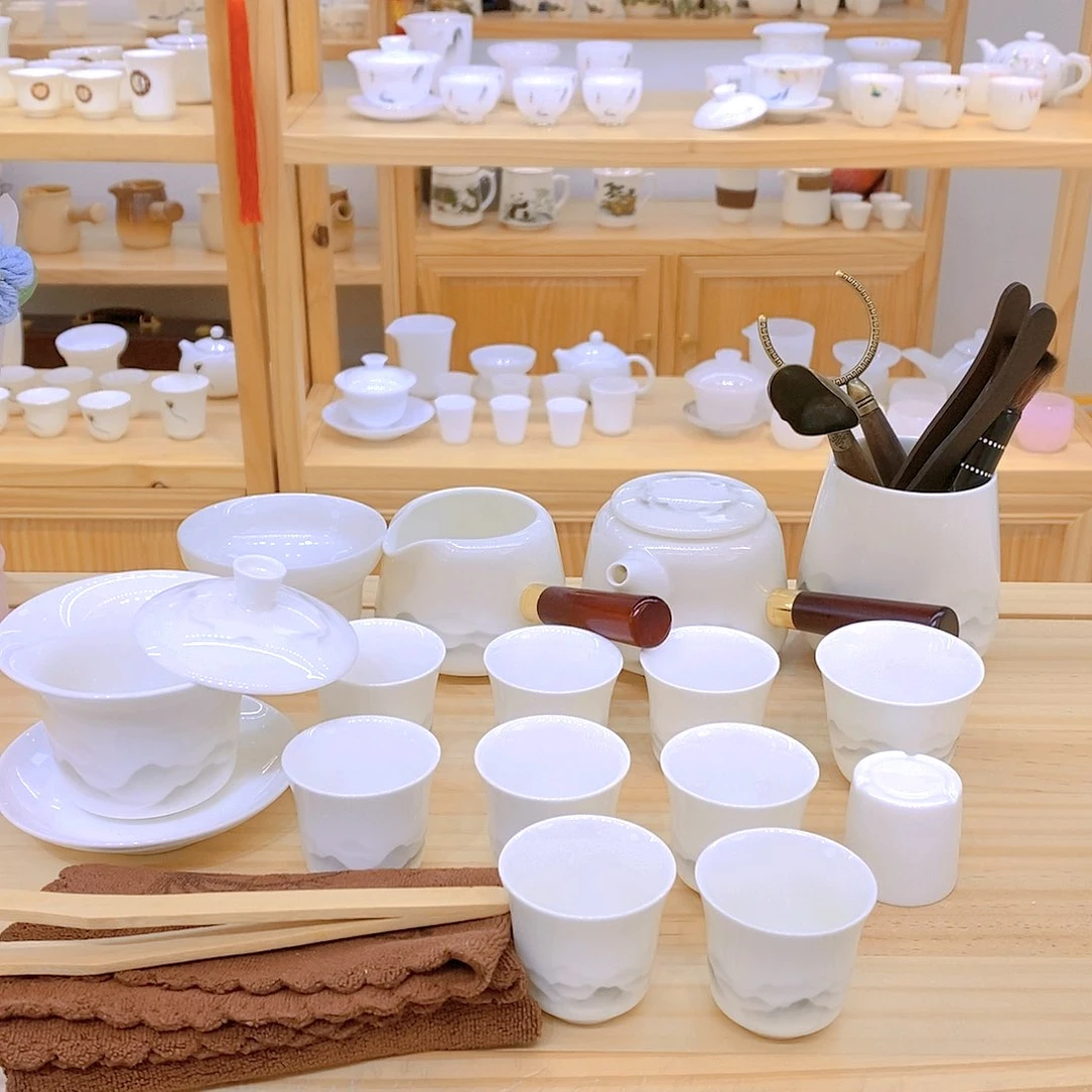 羊脂玉瓷茶具套装