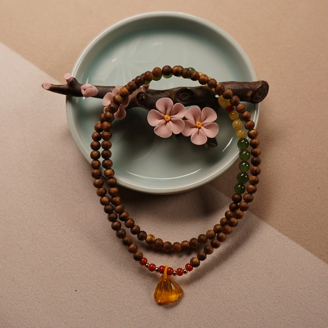 cx028沉香手串·吉庆流光·5mm86籽