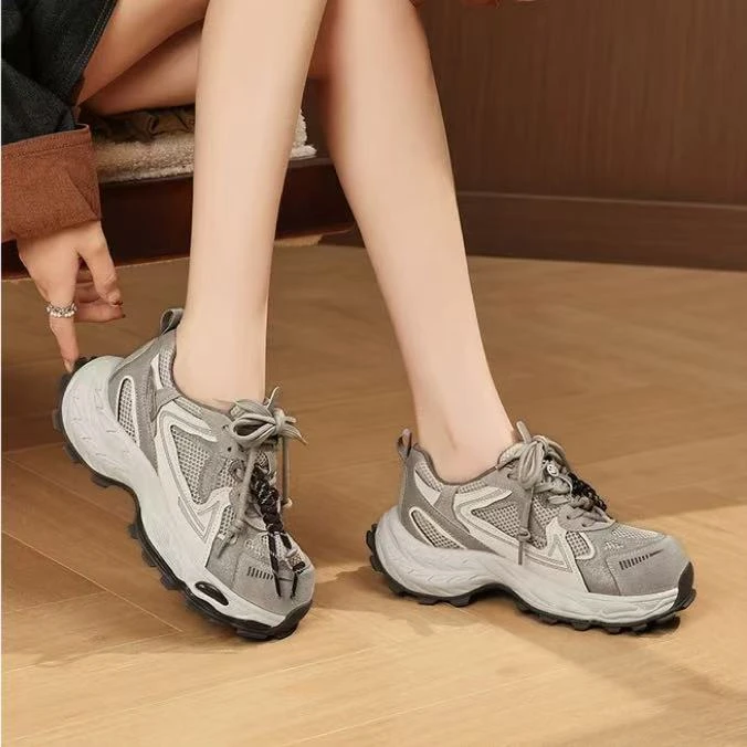 C9110  米咖 时尚百搭老爹鞋女厚底增高2025新款休闲运动鞋