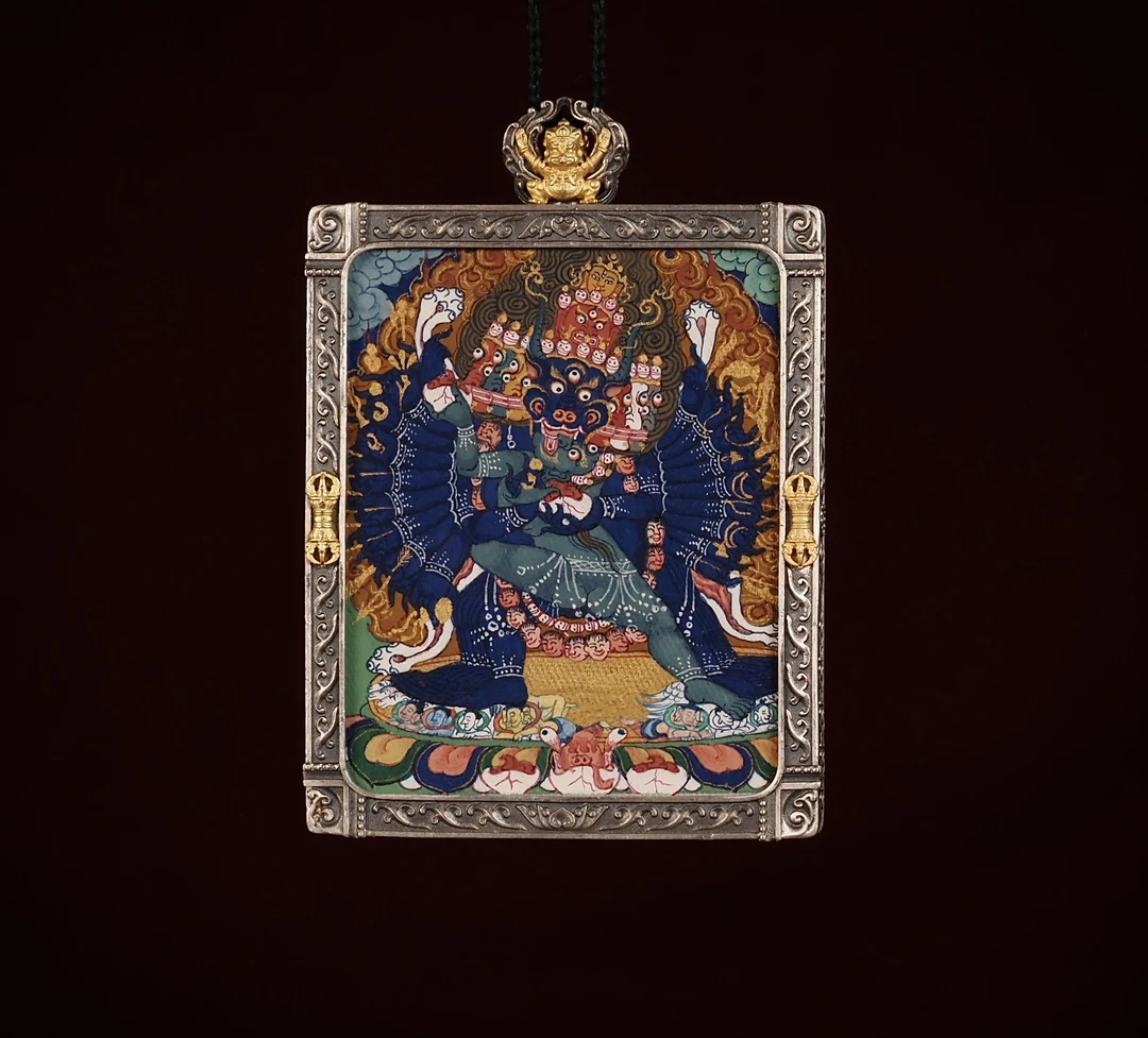 唐卡吊坠大威德金刚55