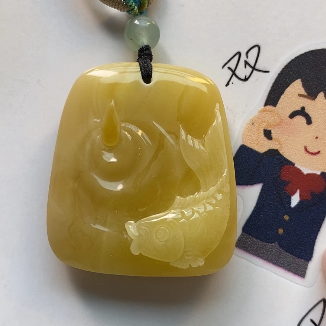 定制琥珀未镶嵌锦鲤