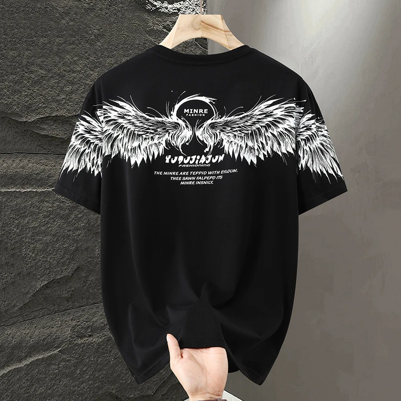 痞帅慵懒风男装大码加肥加大男款时尚短袖T恤宽松休闲国潮半袖