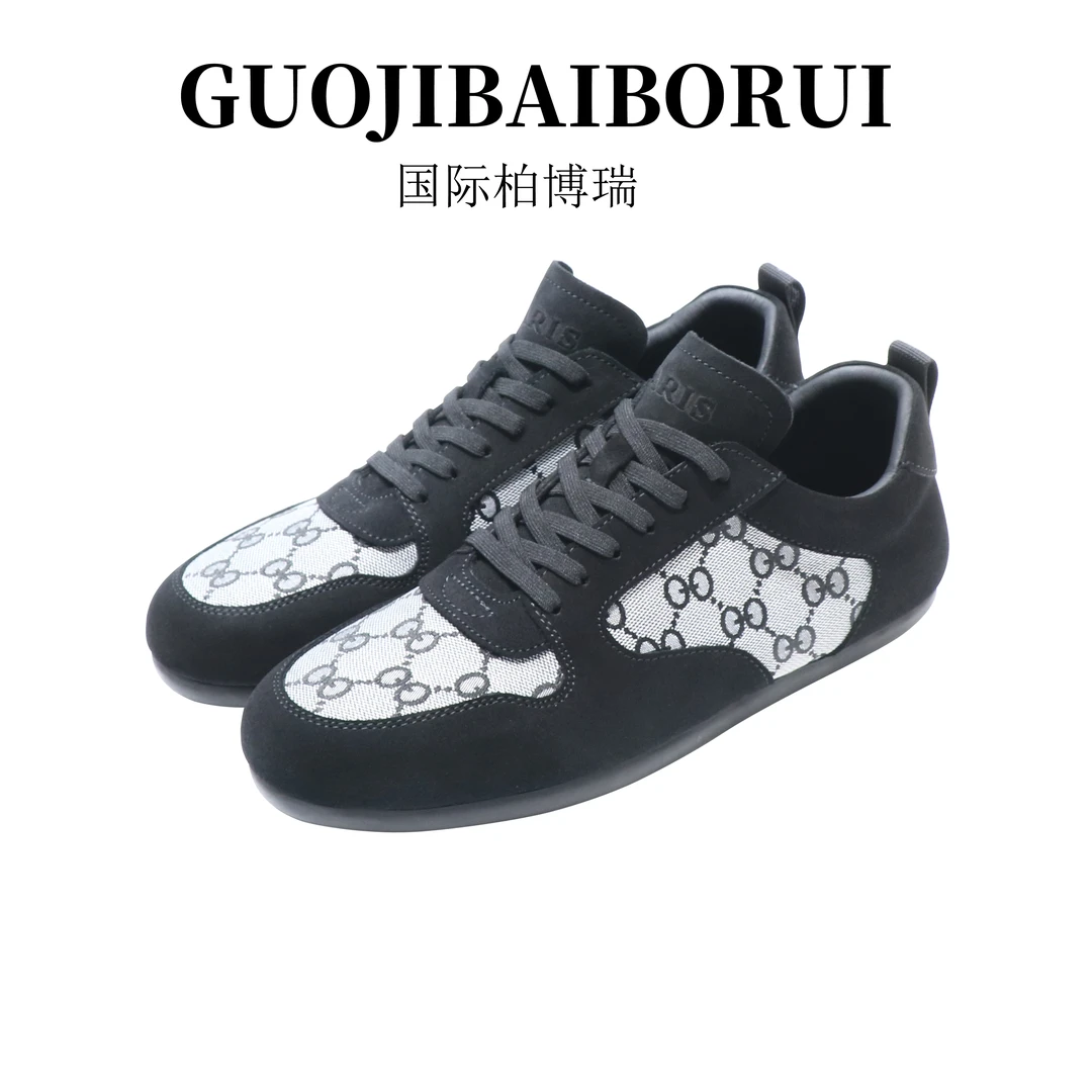国际柏博瑞皮鞋男款真皮2025新款夏季透气时尚百搭休闲鞋低帮系带