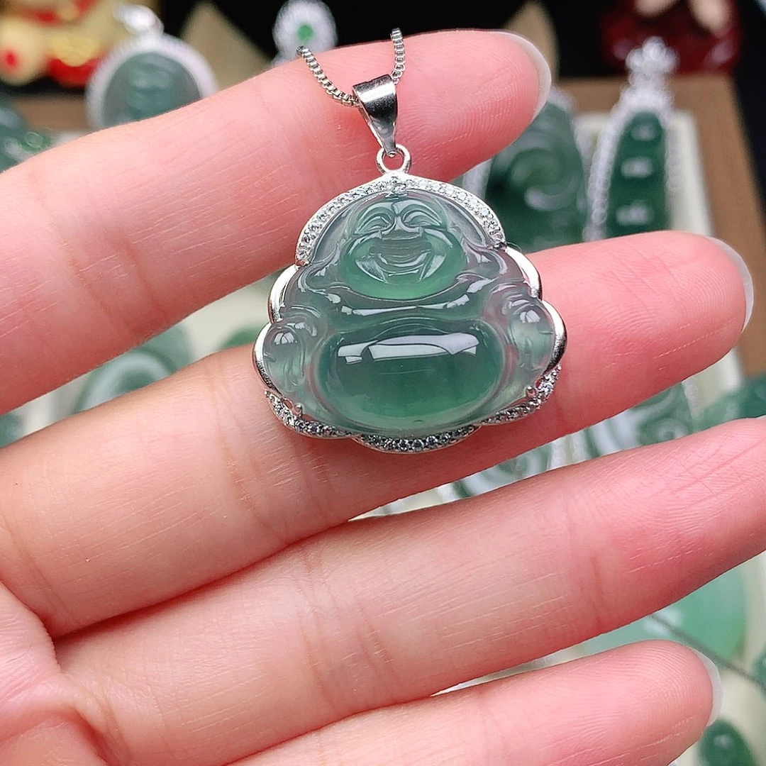 小***.翡翠银S925镶嵌颈饰吊坠