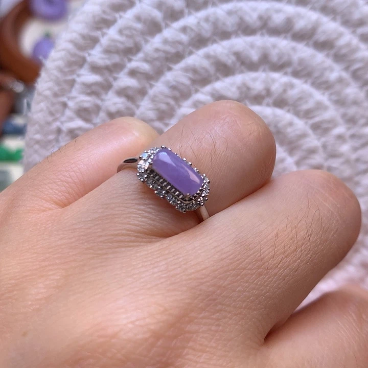 翡翠戒指18K金镶嵌冰红紫戒指