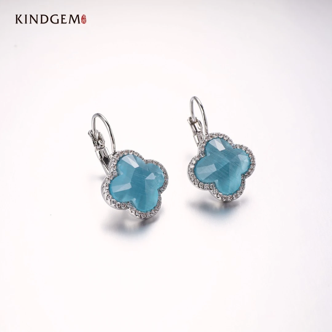 铜合金合成锆石耳饰 BS21XIPC-26824时尚百搭轻奢小众简约耳环