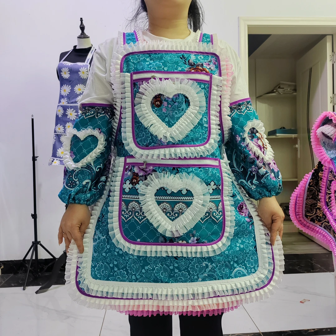 围裙手工布艺纯棉家用欧式时尚隔热防滑复古防烫民族风花纹