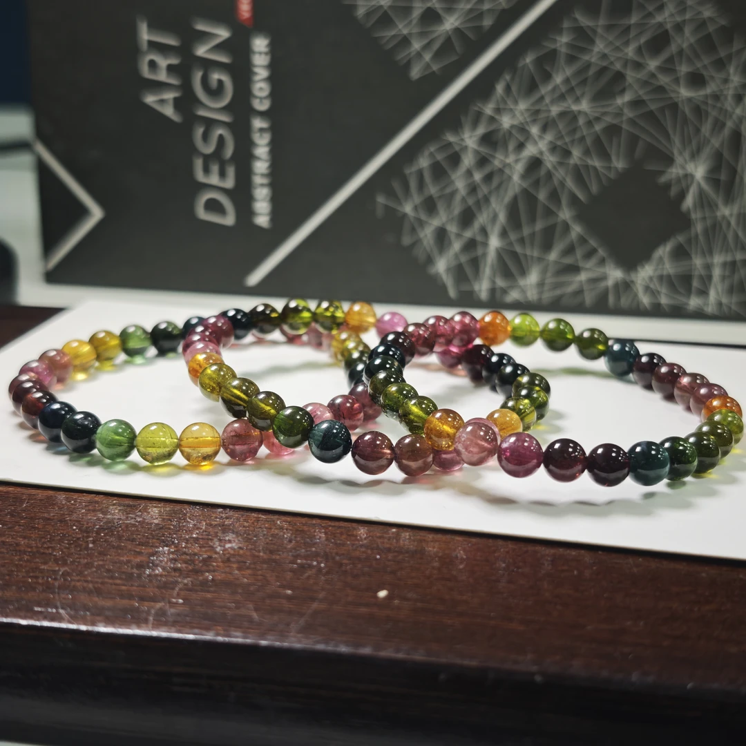 【书记甄选】天然碧玺单圈手链 多样性发一件 约6mm 2971LA