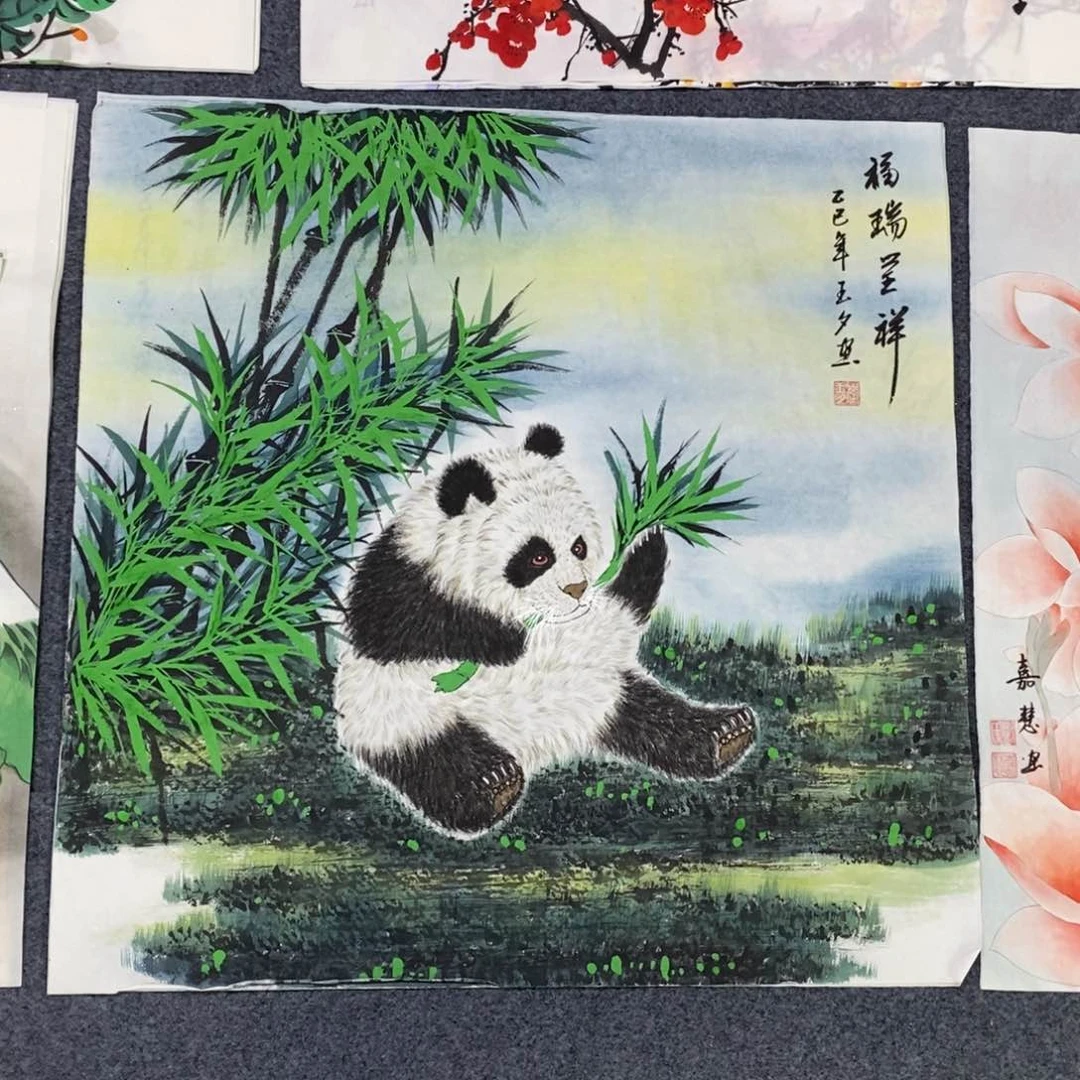 国画尺寸70✖️70精品斗方纯手绘画