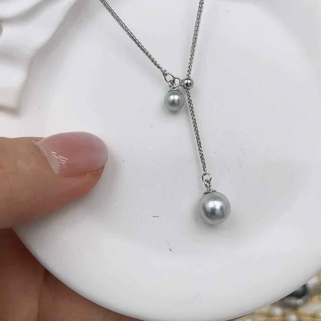 颈饰18K金镶嵌海水珍珠