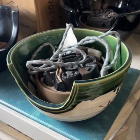 蜜安罐瓷香炉锡茶则