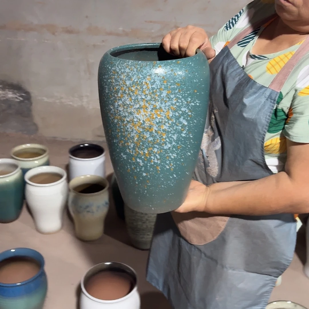 紫砂花盆口18高30