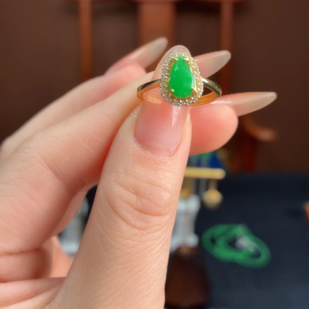 翡翠银S925镶嵌戒指