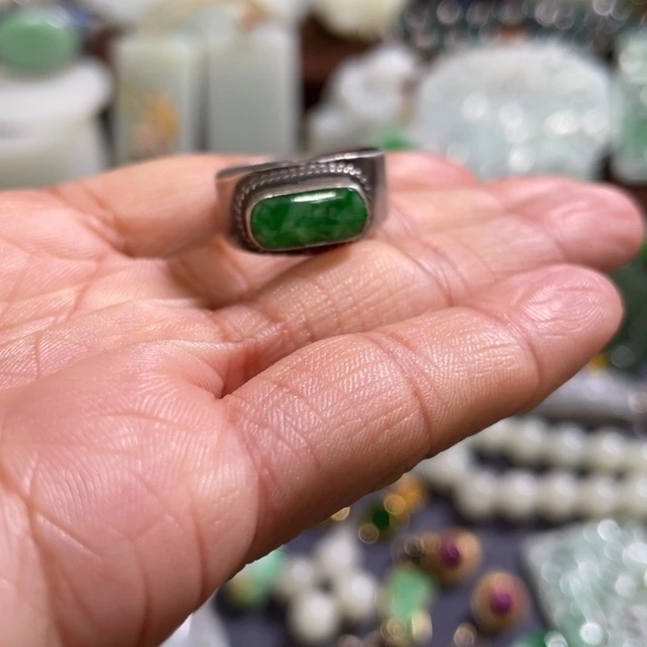翡翠银S925镶嵌戒指漂亮888888888888888