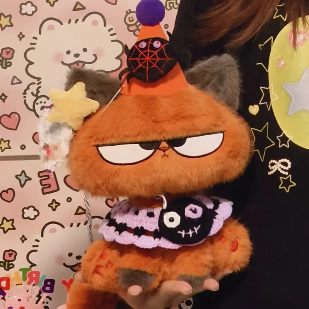 【宝贝】万圣节拽拽猫毛绒公仔小猫玩偶桌摆安抚布娃娃礼物送女生