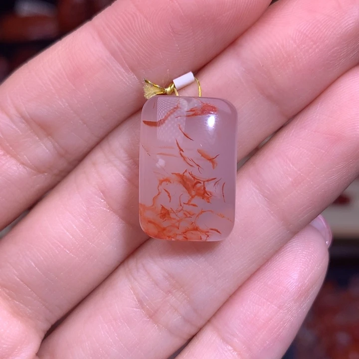 南红玛瑙未镶嵌珠宝半成品飘花吊坠