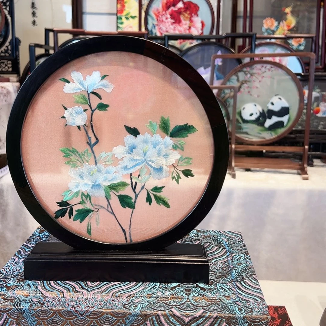 织绣苏绣摆台檀木