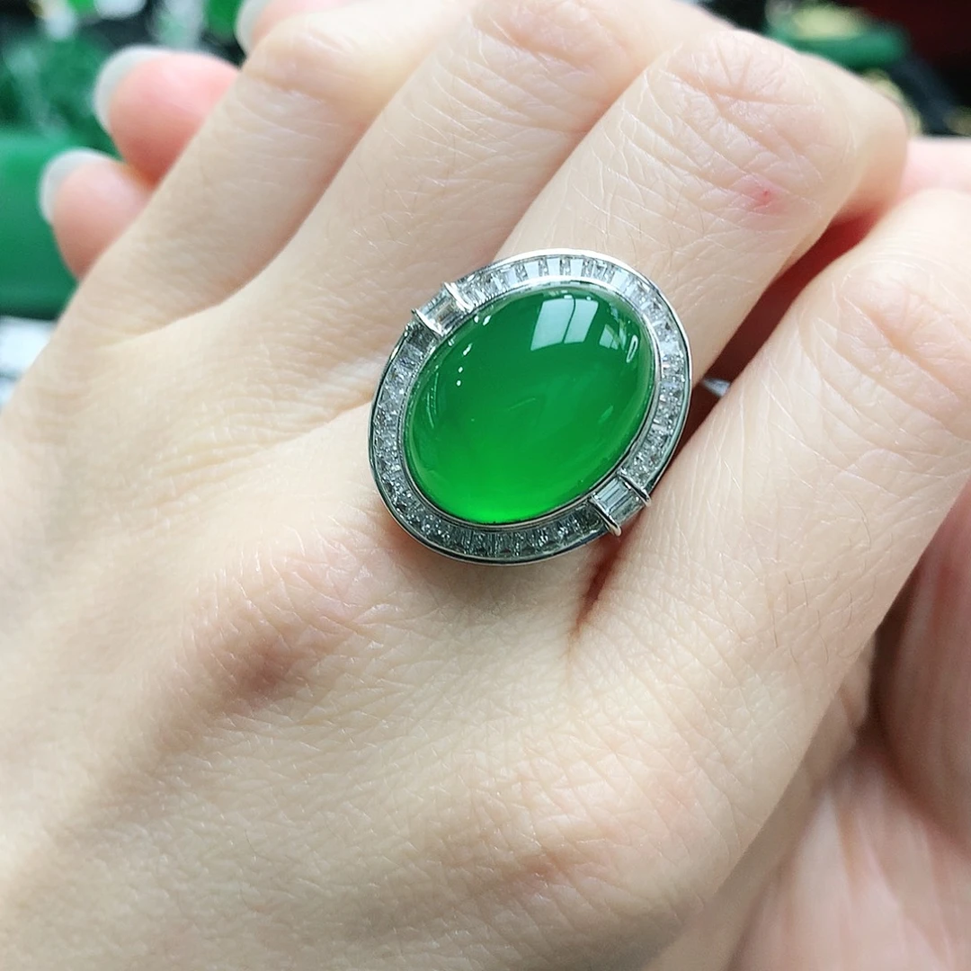 玛瑙/玉髓戒指银S925镶嵌