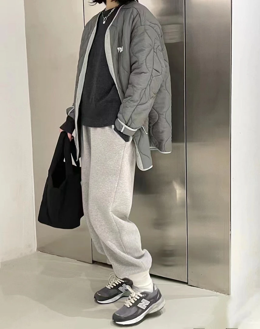 Luluzou 经典M65舒适休闲时尚百搭宽松女士保暖圆领外穿棉服7960