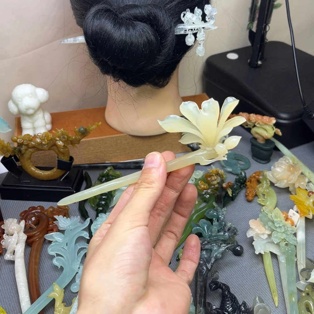 蛇纹石玉合金发饰