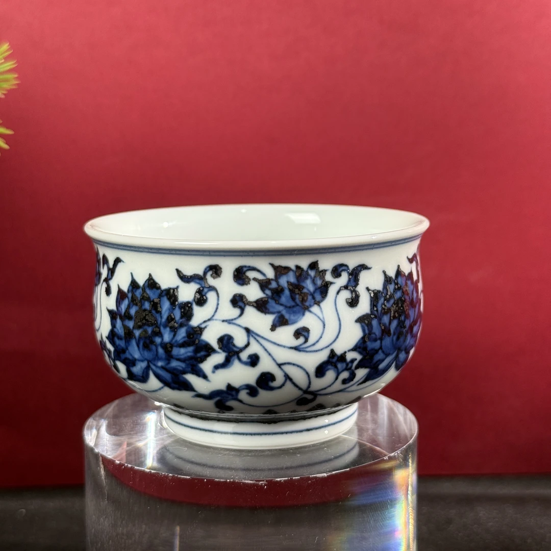 立勤堂 青花缠枝莲主人杯 LQ288