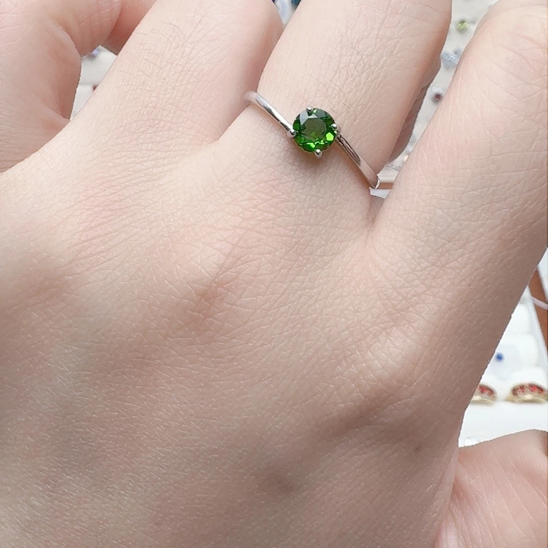 透辉石戒指798银S925镶嵌