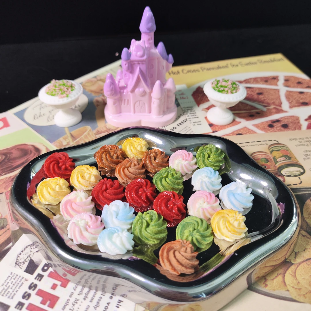【鱼饼定制】迷你曲奇 直径1.4 DIY仿真食玩微缩树脂手工配挂件