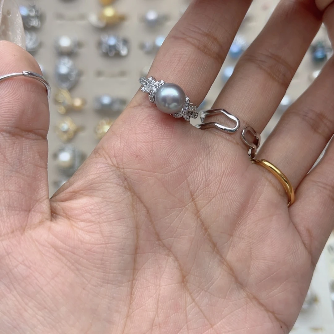 ****尊合金戒指淡水珍珠