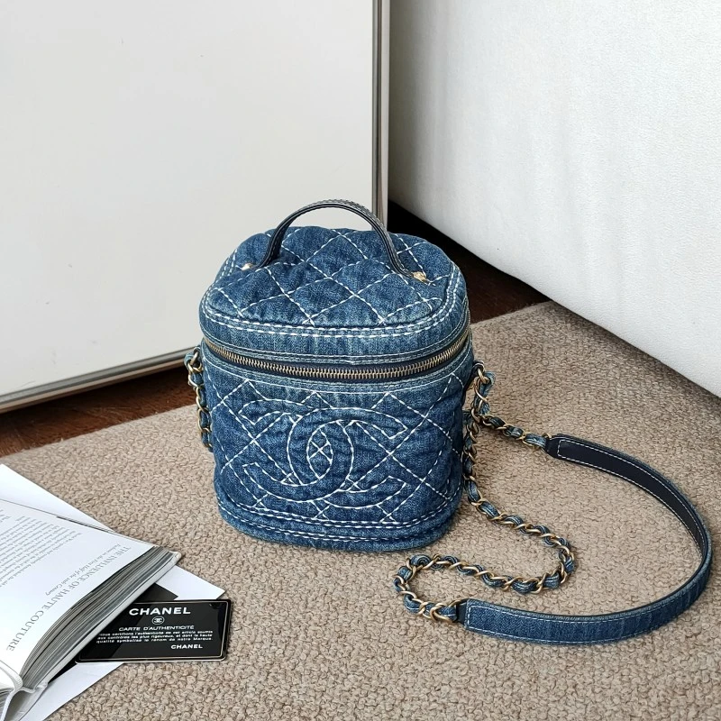 95新 Chanel/香奈儿 Azul-蓝色丹宁牛仔水桶包54288