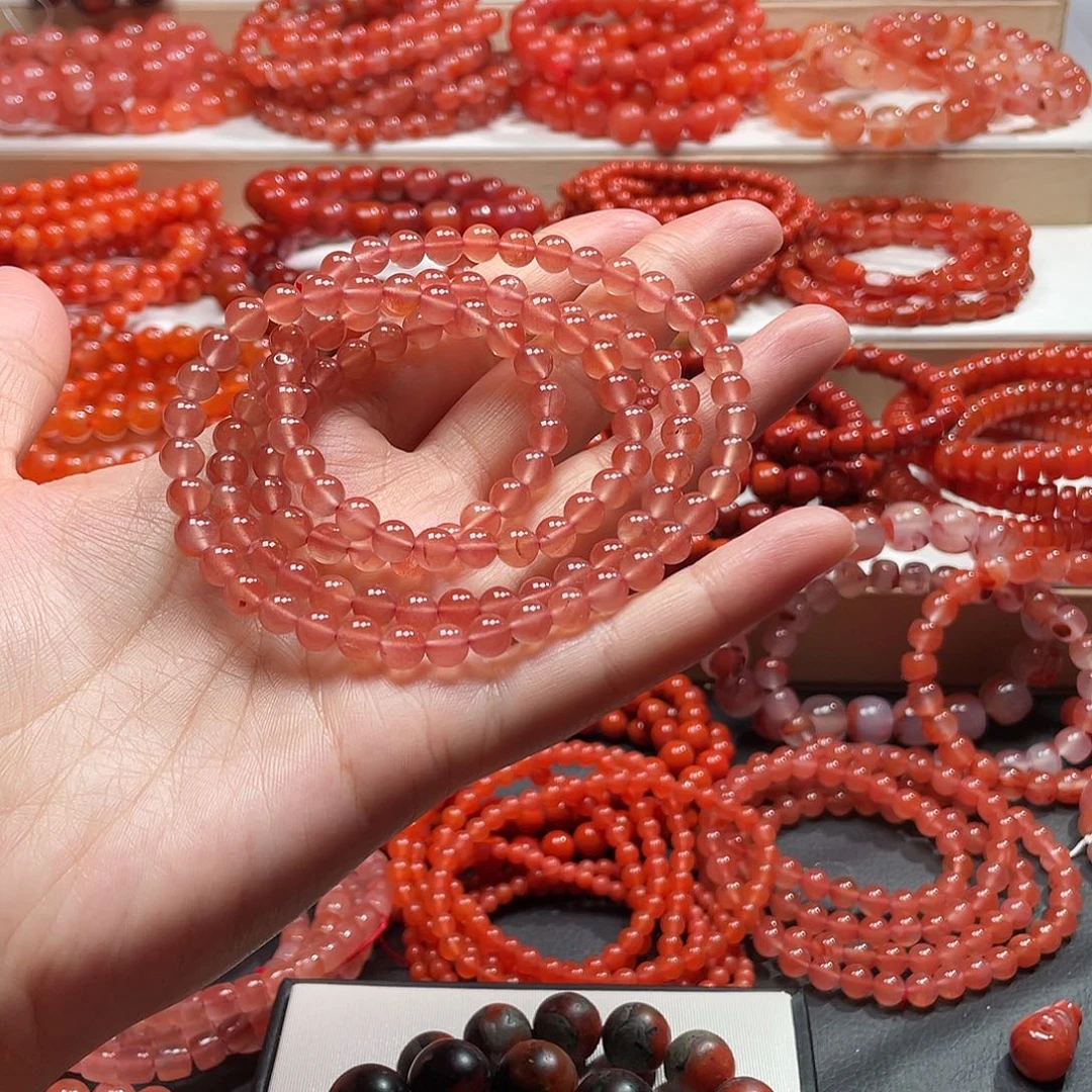 南红玛瑙未镶嵌手链