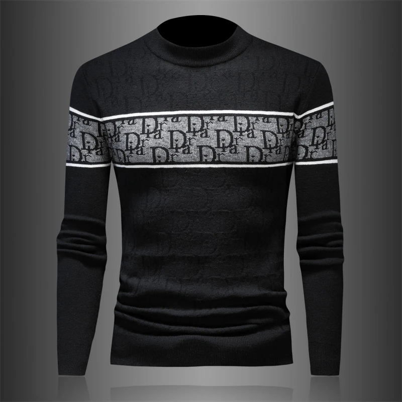 LEROLEHAR秋冬新款欧货网红提花毛衣修身加厚保暖针织衫打底衫