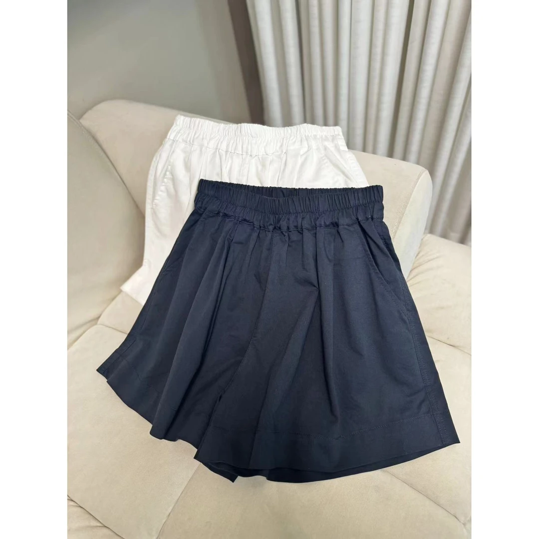 硕哥休闲松紧腰短裤百搭洋气阔腿通勤松弛感 22992