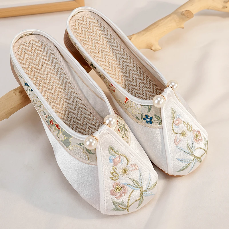 中式民族风手工鞋低跟复古国风包头拖鞋3111-60