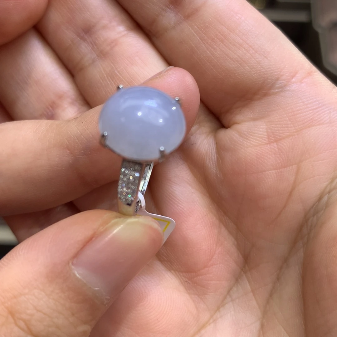 翡翠颈饰银S925镶嵌江**乐翡翠戒指