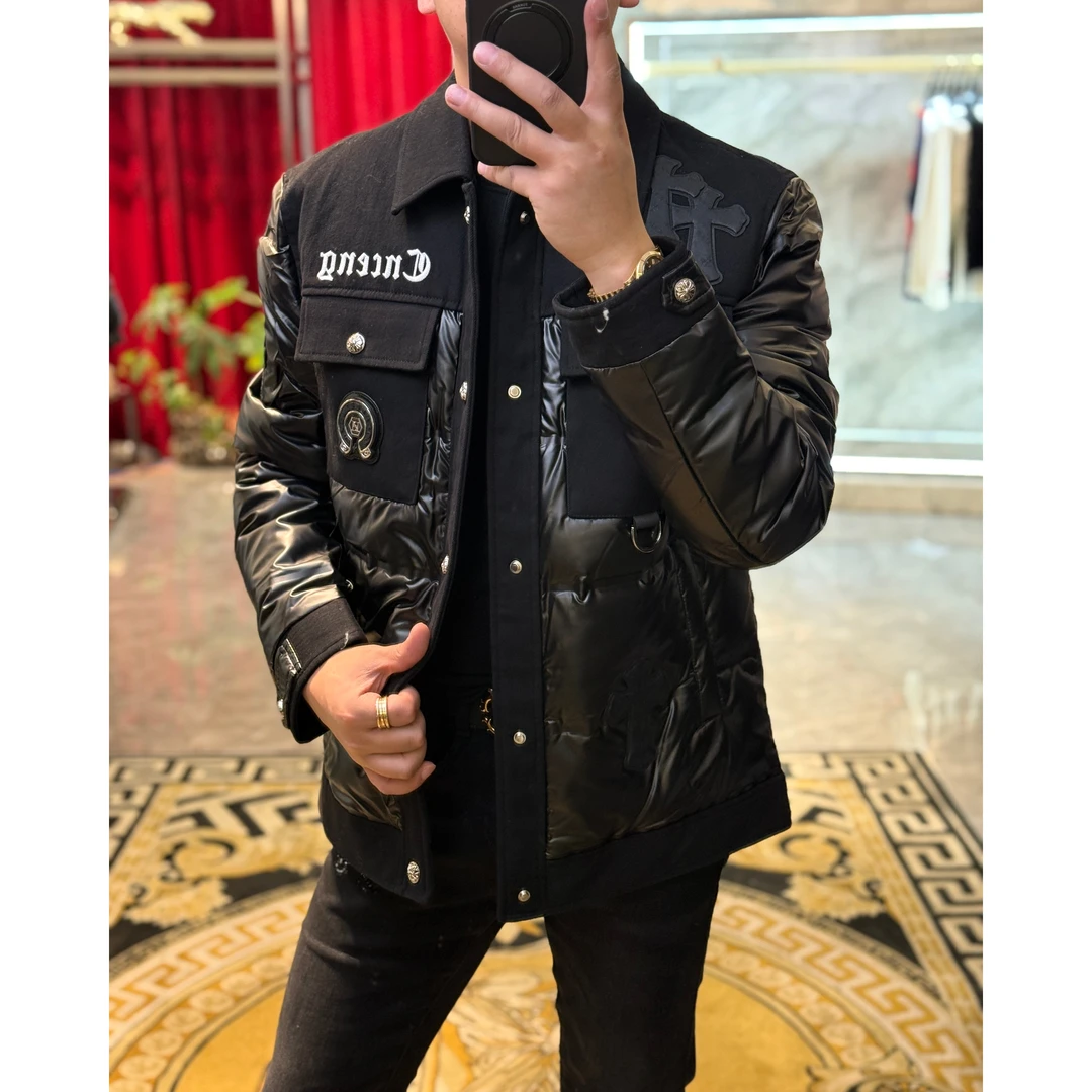 【路易理欧】2025新款潮流轻奢潮流字母大口袋羽绒服89052